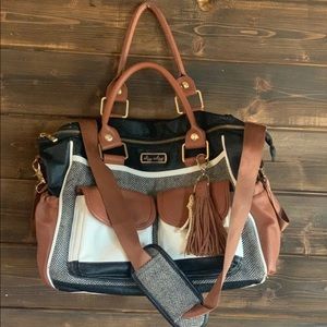 Well loved itzy ritzy coffee and cream diaper bag